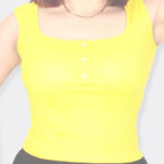 کراپ یقه خشتی ۳ دکمه  (پک 6 عددی)