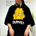 تیشرت لانگ چاپ گارفیلد (پک 4 عددی)