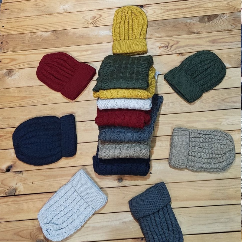 ست شال و کلاه زنانه (پک 5 عددی)