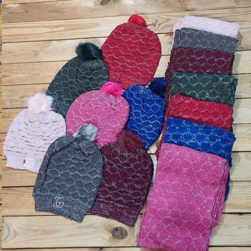 ست شال و کلاه زنانه (پک 5 عددی)