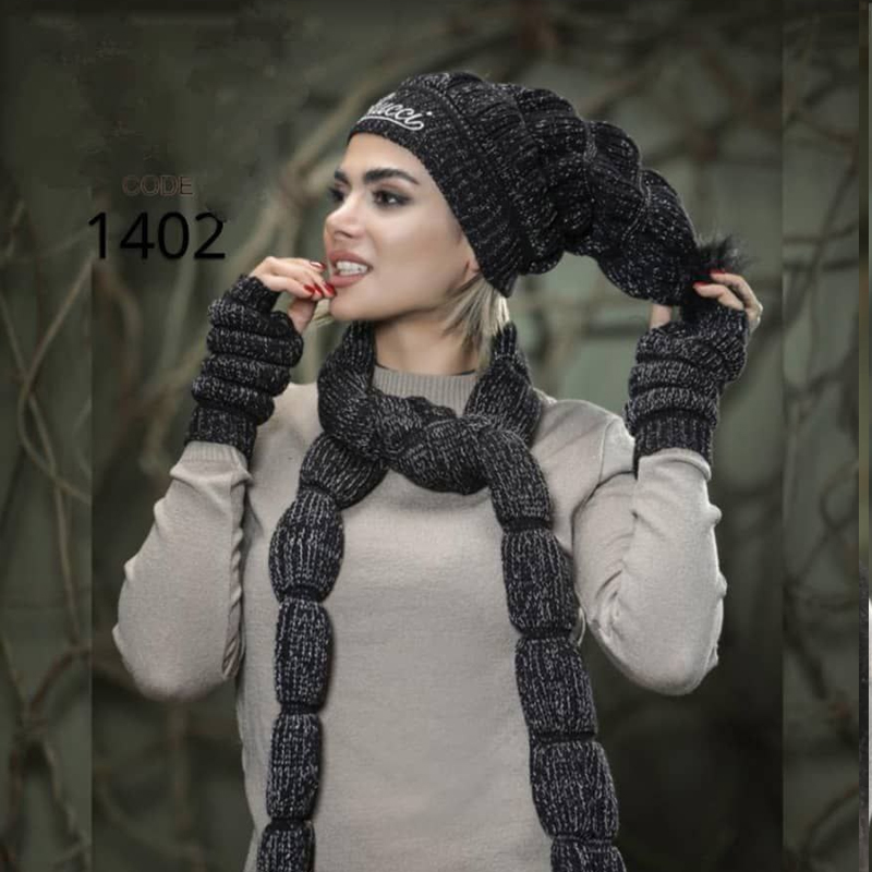 ست شال و کلاه زنانه (پک 5 عددی)