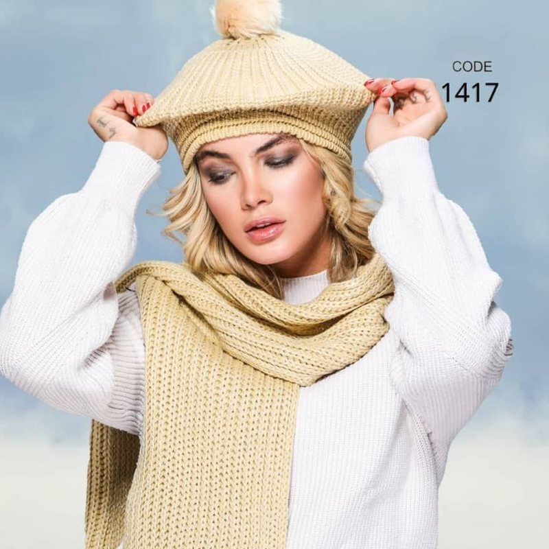 ست شال و کلاه زنانه (پک 5 عددی)