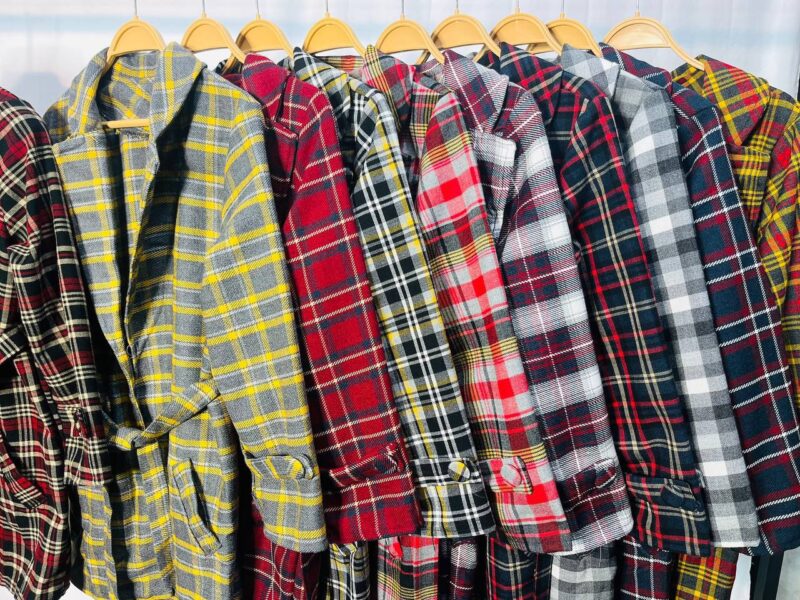 کت شکت چهارخونه یقه گرد (پک 4عددی)