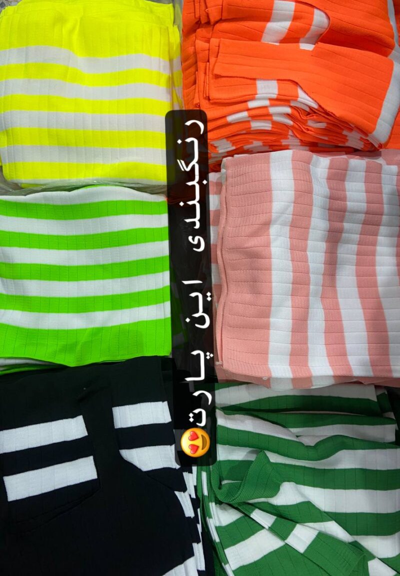 تاپ بافت راه راه سلین (پک 6 عددی)