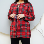 کت شکت چهارخونه یقه گرد (پک 4عددی)