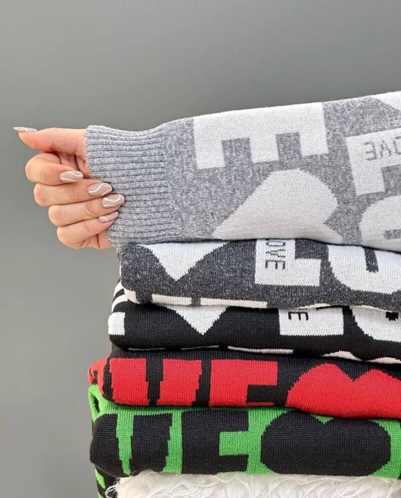 کراپ بافت كيسه اي طرح LOVE(پک6 عددی)