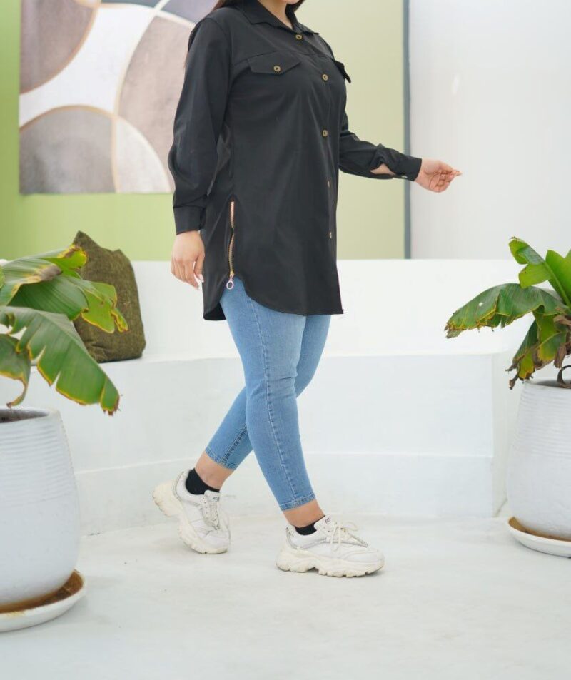 مانتو قواره دار بغل زیپ (پک 4 عددی)