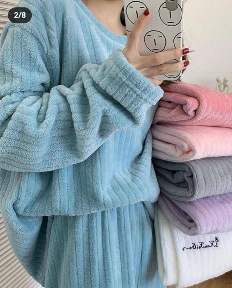 ست حوله ای بلوز و شلوار(پک 5 عددی)