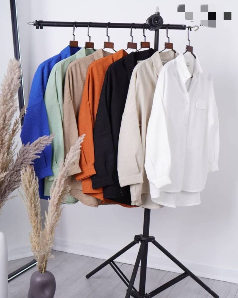 شومیز پیراهنی جیب نما  حراجی(پک 6 عددی)