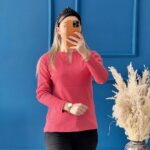 بلوز یقه V سه دکمه(پک 6عددی)