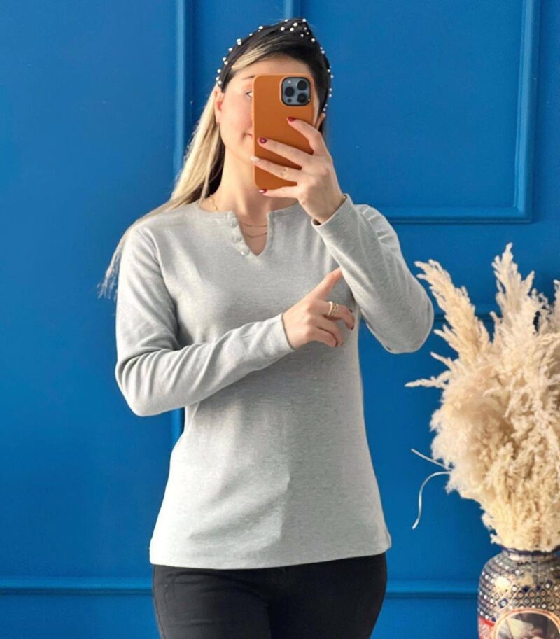 بلوز یقه V سه دکمه(پک 6عددی)