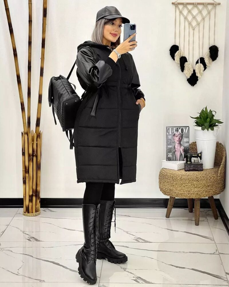 کاپشن آستین چرم(پک 2 عددی)