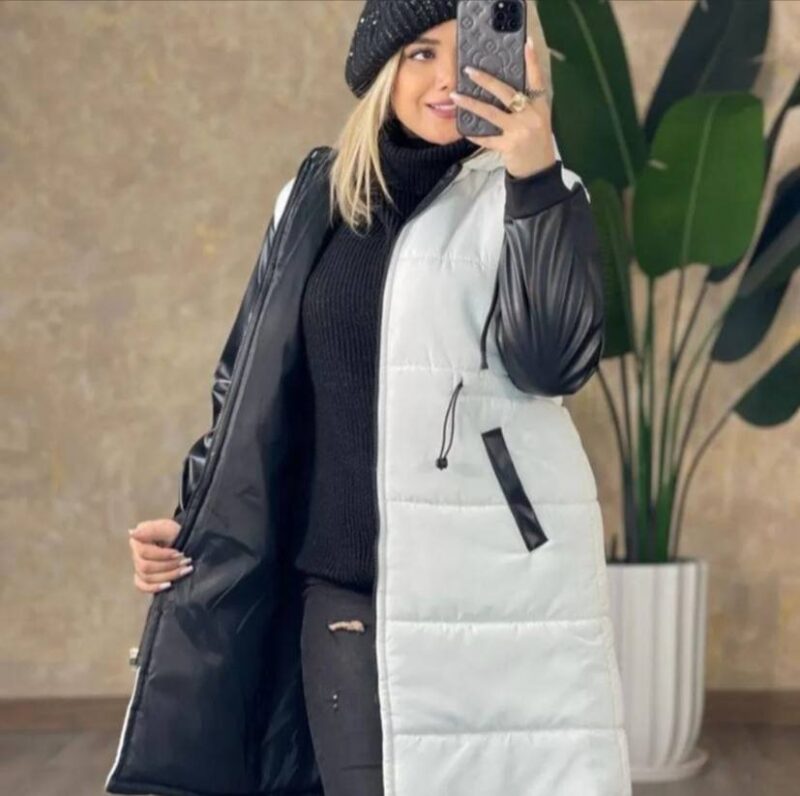 کاپشن آستین چرم(پک 2 عددی)