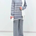 ست بافت تونیک شلوار روژین(پک5 عددی)