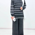 ست بافت تونیک شلوار روژین(پک5 عددی)