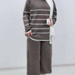 ست بافت تونیک شلوار روژین(پک5 عددی)