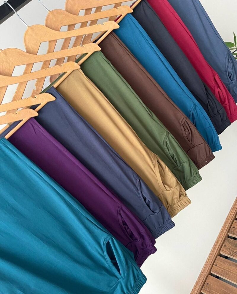 شلوار گیاهی ساده جیبدار لیدی (پک 6 عددی)