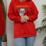 بلوز آستین بلند۲طرف چاپ گارفیلد(پک 6 عددی)