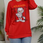 بلوز آستین بلند۲طرف چاپ گارفیلد(پک 6 عددی)