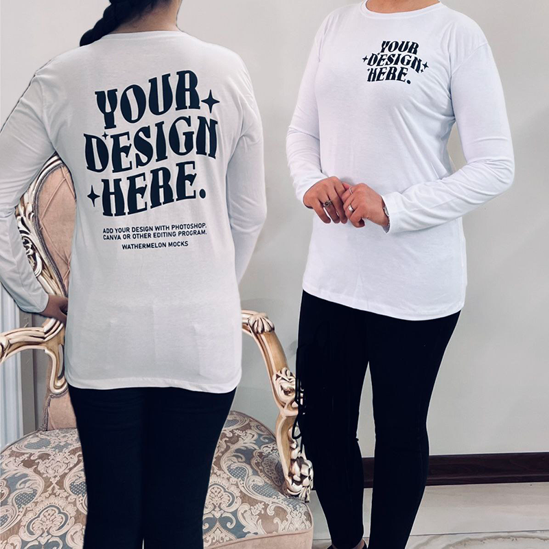 بلوز آستین بلند ۲طرف چاپ (پک 6 عددی)