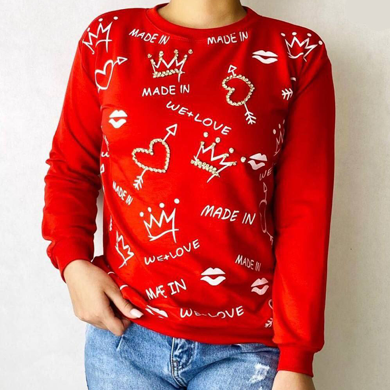 بلوز دورس تمام چاپ نگین دوزی(پک 4 عددی)