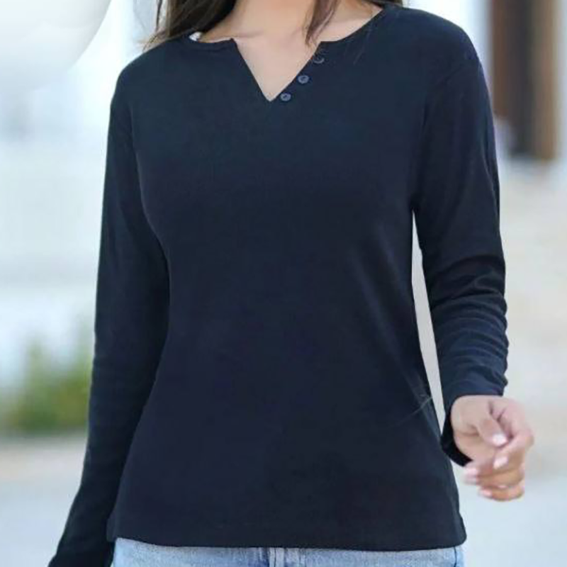 بلوز یقه V سه دکمه(پک 6عددی)