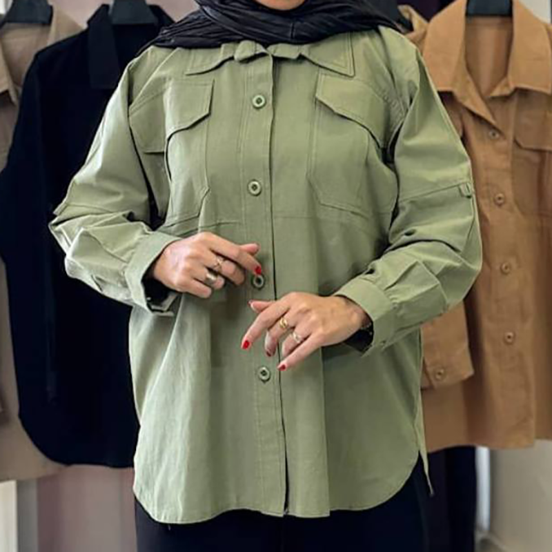 مانتو کت ۲جیب قاپکدار(پک5 عددی)