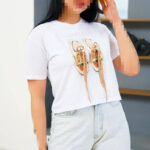 کراپ کتونی بندار نگینی رنگی (پک 6 عددی)