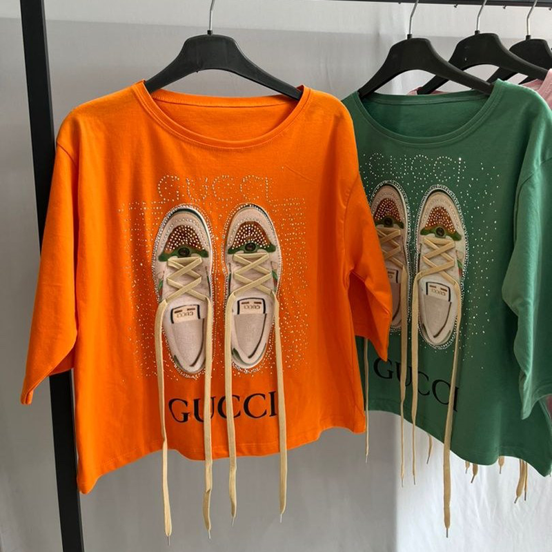 کراپ کتونی بندار نگینی رنگی (پک 6 عددی)