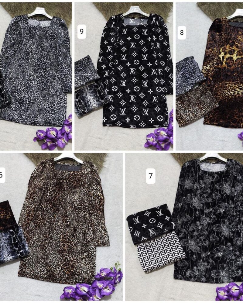 تونیک مخمل یقه گرد(پک6 عددی)