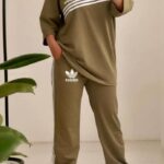 ست بلوز شلوار جیبدار چاپ آدیداس(پک 6 عددی)