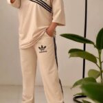 ست بلوز شلوار جیبدار چاپ آدیداس(پک 6 عددی)