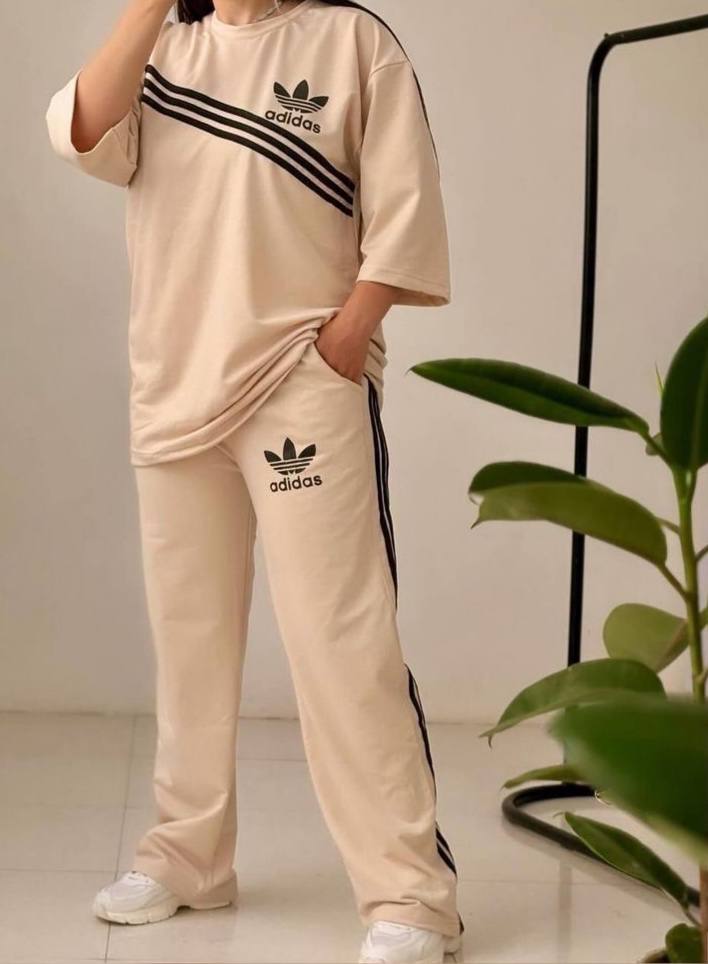 ست بلوز شلوار جیبدار چاپ آدیداس(پک 6 عددی)