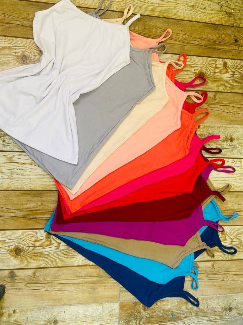 تاپ ۲ بندی کبریتی رنگی (پک 6 عددی)