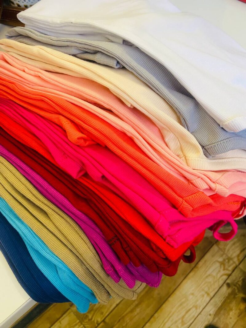 تاپ ۲ بندی کبریتی رنگی (پک 6 عددی)