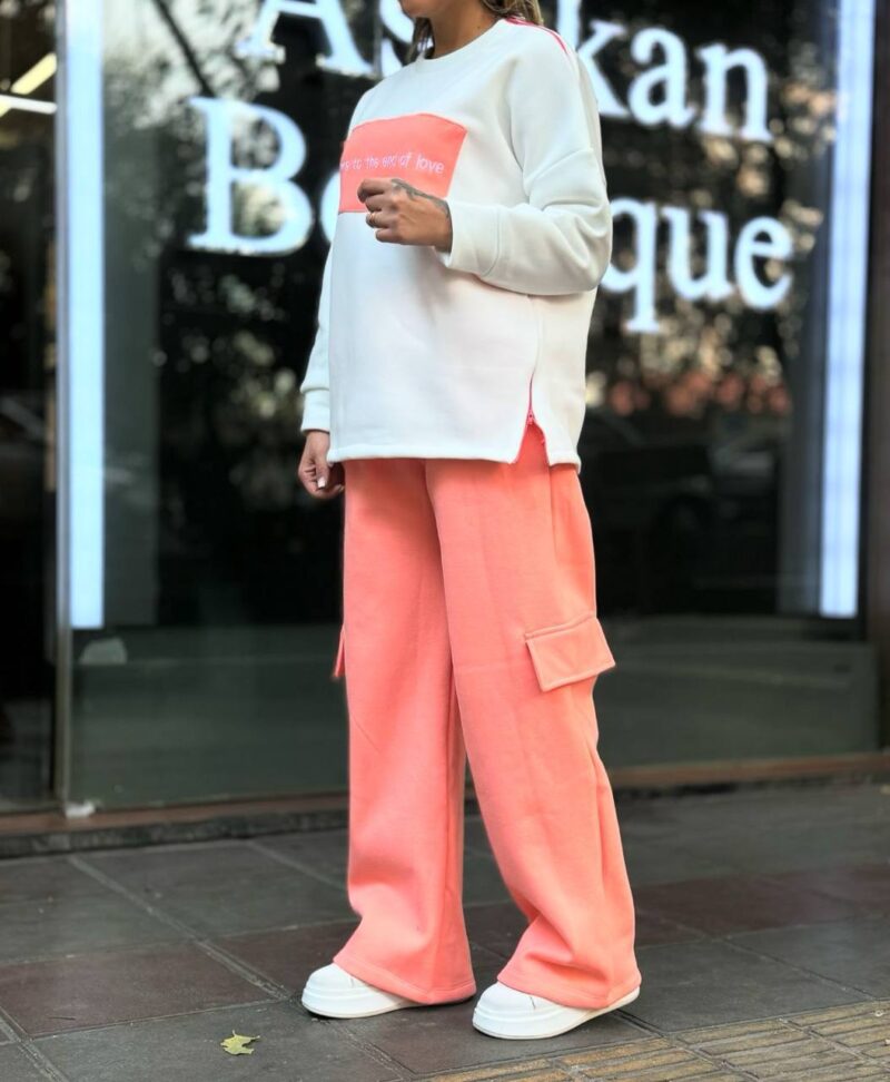 ست بلوز آستین بلند و شلوار کارگو (پک 3 عددی)