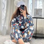ست مخمل بلوز و شلوار استیکری (پک 6 عددی)