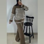 ست بافت تونیک شلوار پایین کش(پک3 عددی)