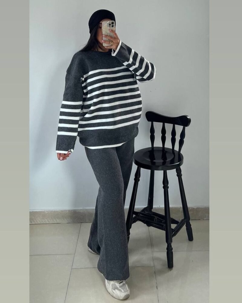 ست بافت تونیک شلوار پایین کش(پک3 عددی)