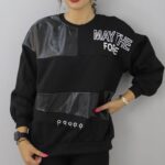 بلوز تیکه دوزی چرم و پایین حلقه (پک4 عددی)