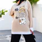 بلوز دورس چاپ و نگین فینگر دار(پک 4 عددی)