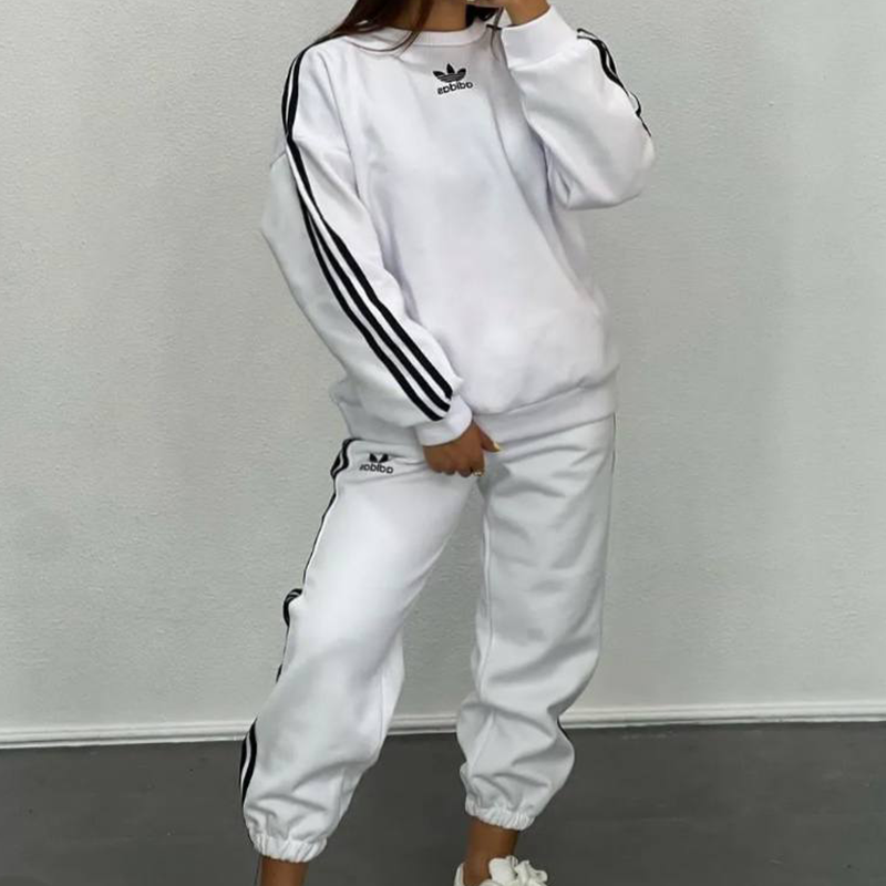 ست بلوز شلوار جیبدار سه نوار چاپ آدیداس (پک 4 عددی)