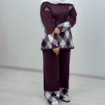 ست بافت تونیک شلوار لوزی(پک5 عددی)