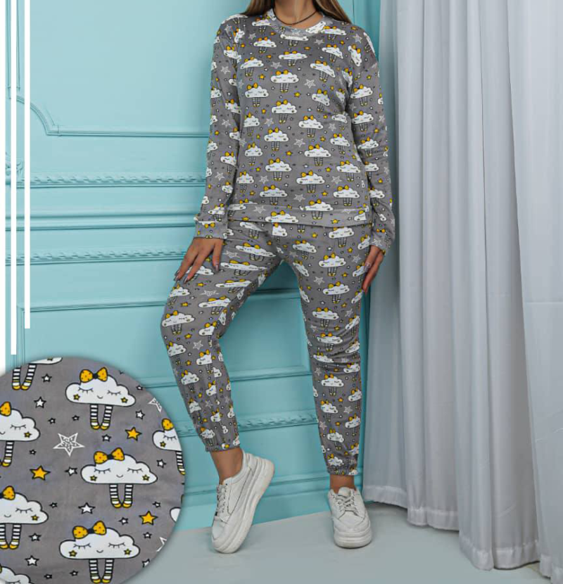 ست بلوز شلوار مخمل استیکری(پک 6 عددی)