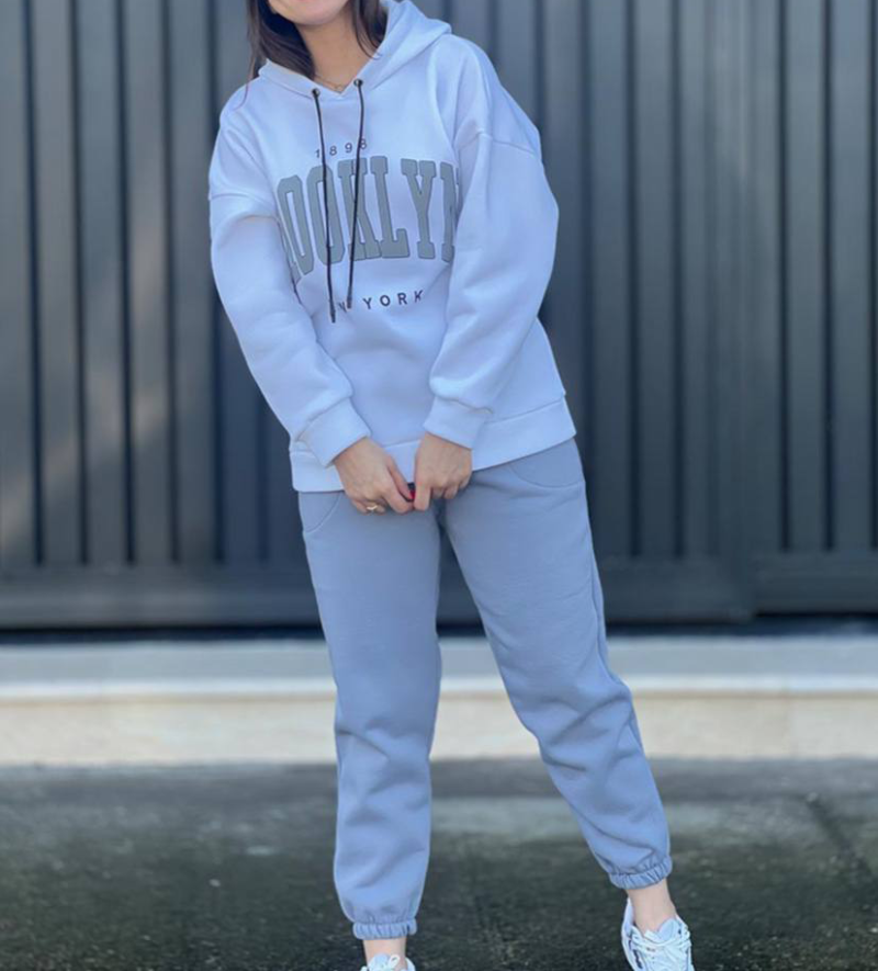 ست هودی شلوار جیبدار چاپ بروکلین (پک 4 عددی)