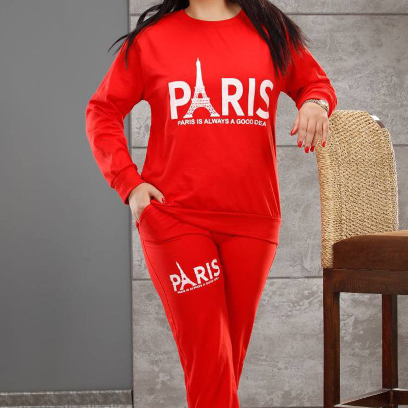 ست بلوز شلوار قواره بزرگ پاریس(پک 6 عددی)