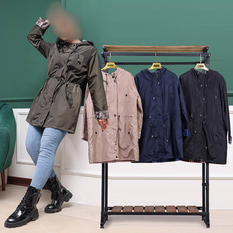 مانتو بلند بارونی کمر گتدار(پک 4 عددی)