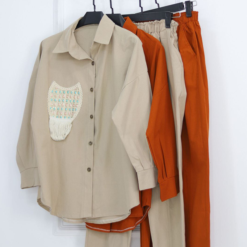 مانتو شلوار جیب ریش (پک 5 عددی)