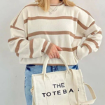 بلوز بافت راه راه پایین کش  (پک 4 عددی)