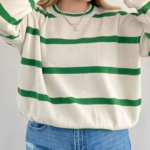 بلوز بافت راه راه پایین کش  (پک 4 عددی)